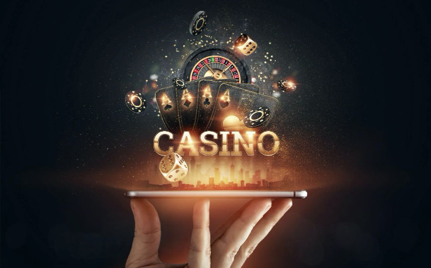 online casino image popping out of mobile device